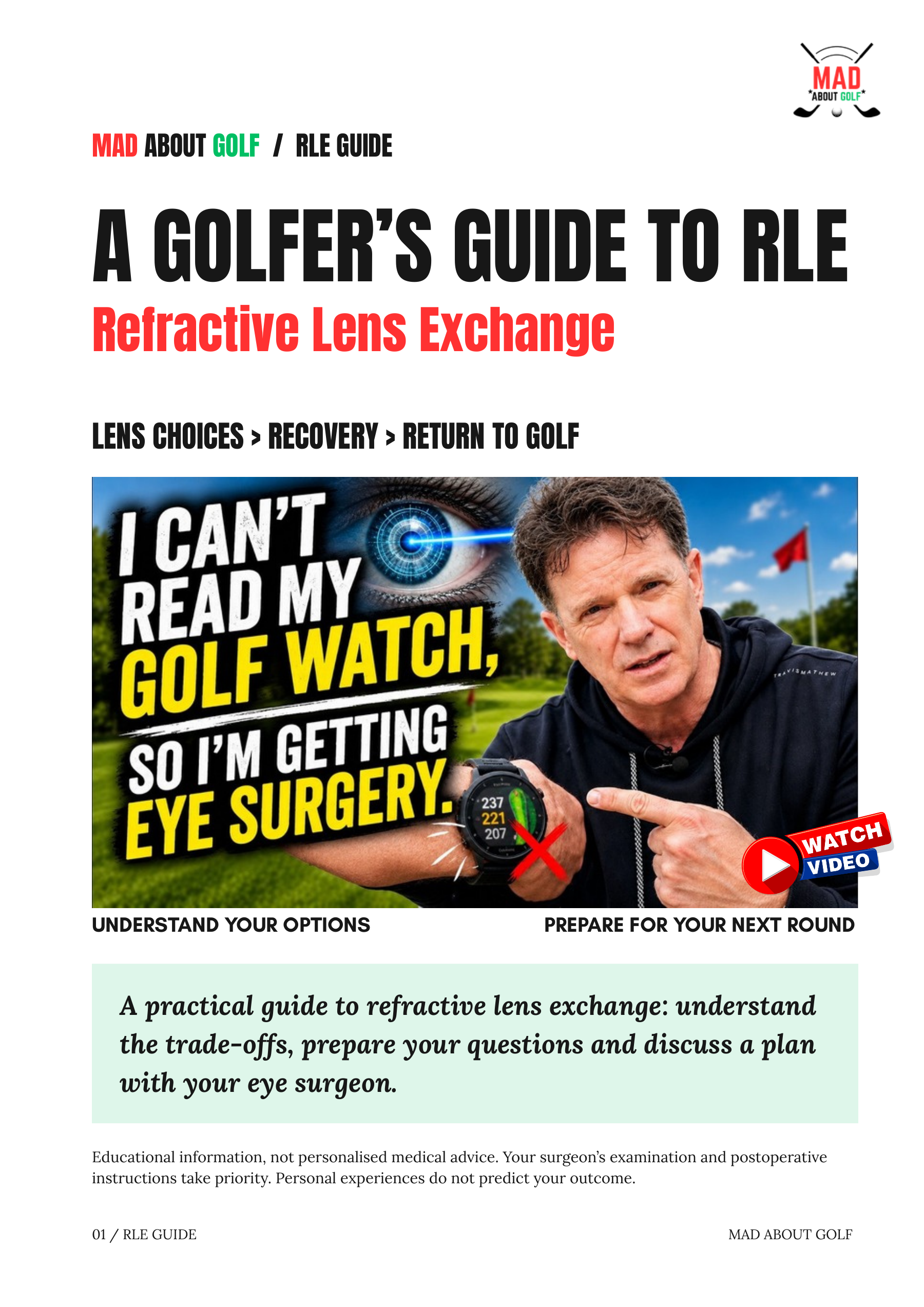 Cover of A Golfer’s Guide to RLE by Steve
