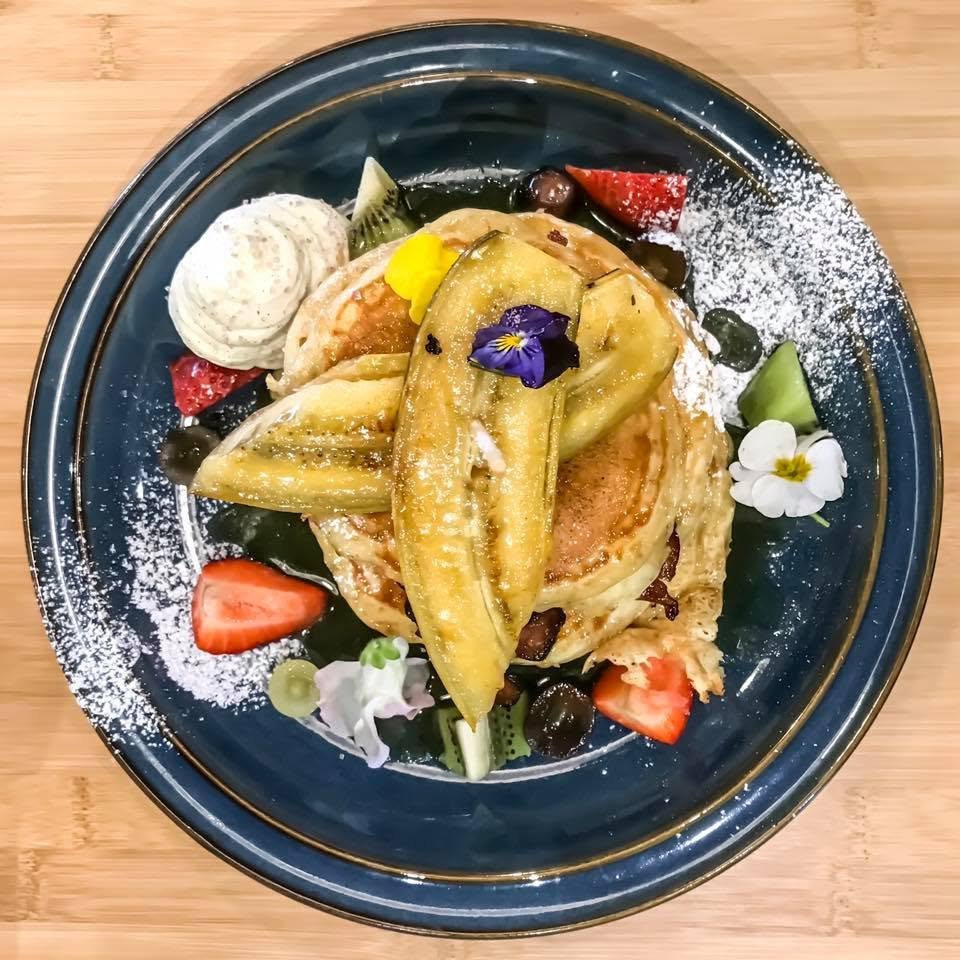 Pancakes and fruit at Dear Coasties